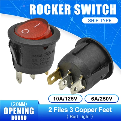 NO-OFF 3pin 2 шт./лот 20 мм мини круглый Кулисный Переключатель Пластиковый Кнопочный Переключатель 6A 250VAC 10A 125VAC вкл.-ВЫКЛ.-ВКЛ.-ВКЛ. 2Pin 3Pin - Цвет: NO-OFF 3pin