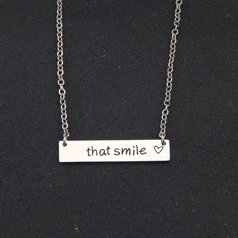 Ожерелья с гравировкой вдохновляющий подарок мотивирующей надписью That Smile