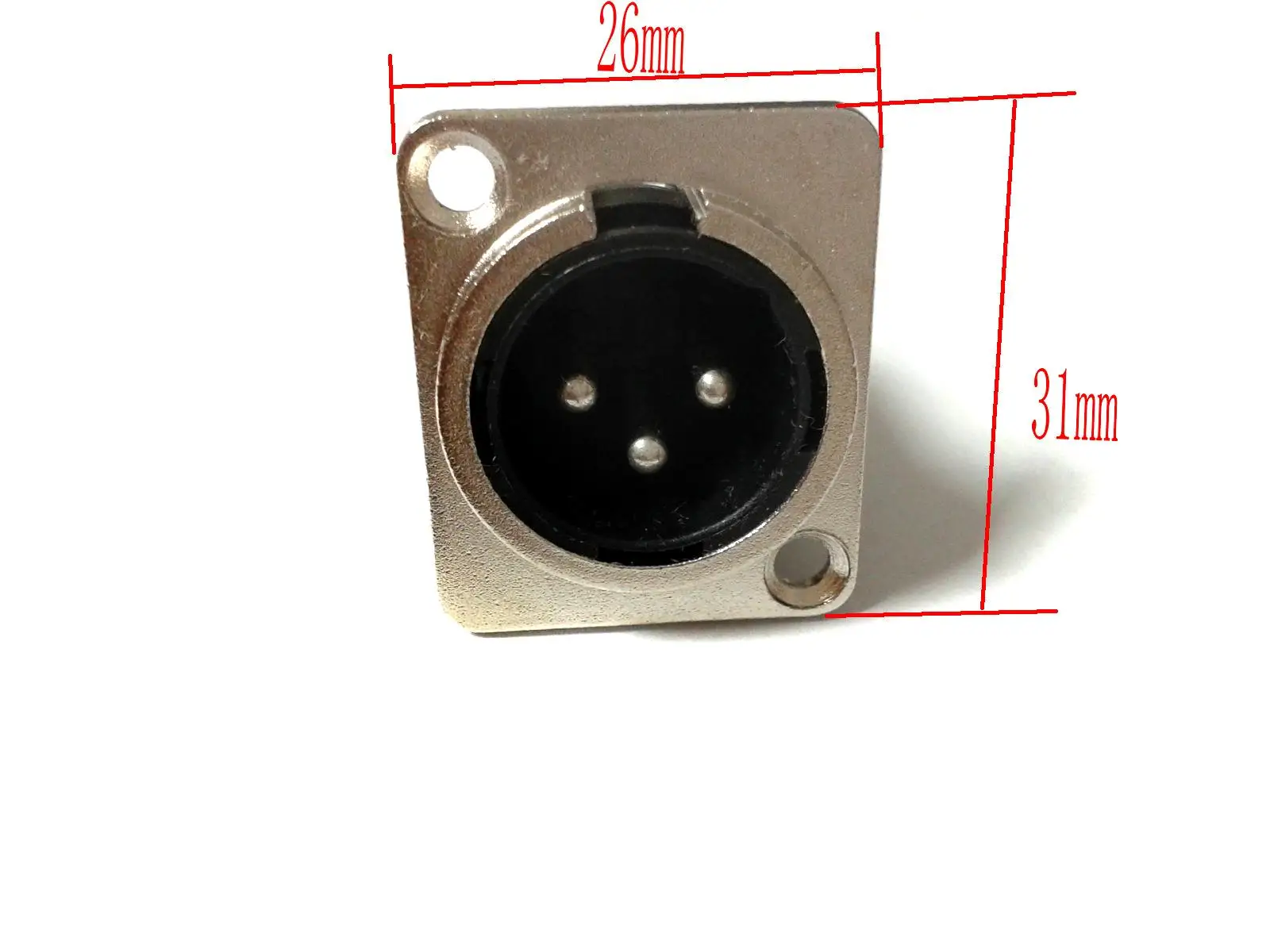 

20 PCS metal 3PIN XLR Male Silver Chassis Panel Mount Socket CONNECTOR