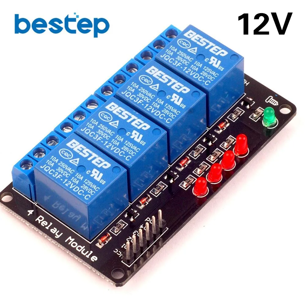 4 Канальный Релейный модуль 12 V низкого уровня триггера для Arduino SCM бытовой техники