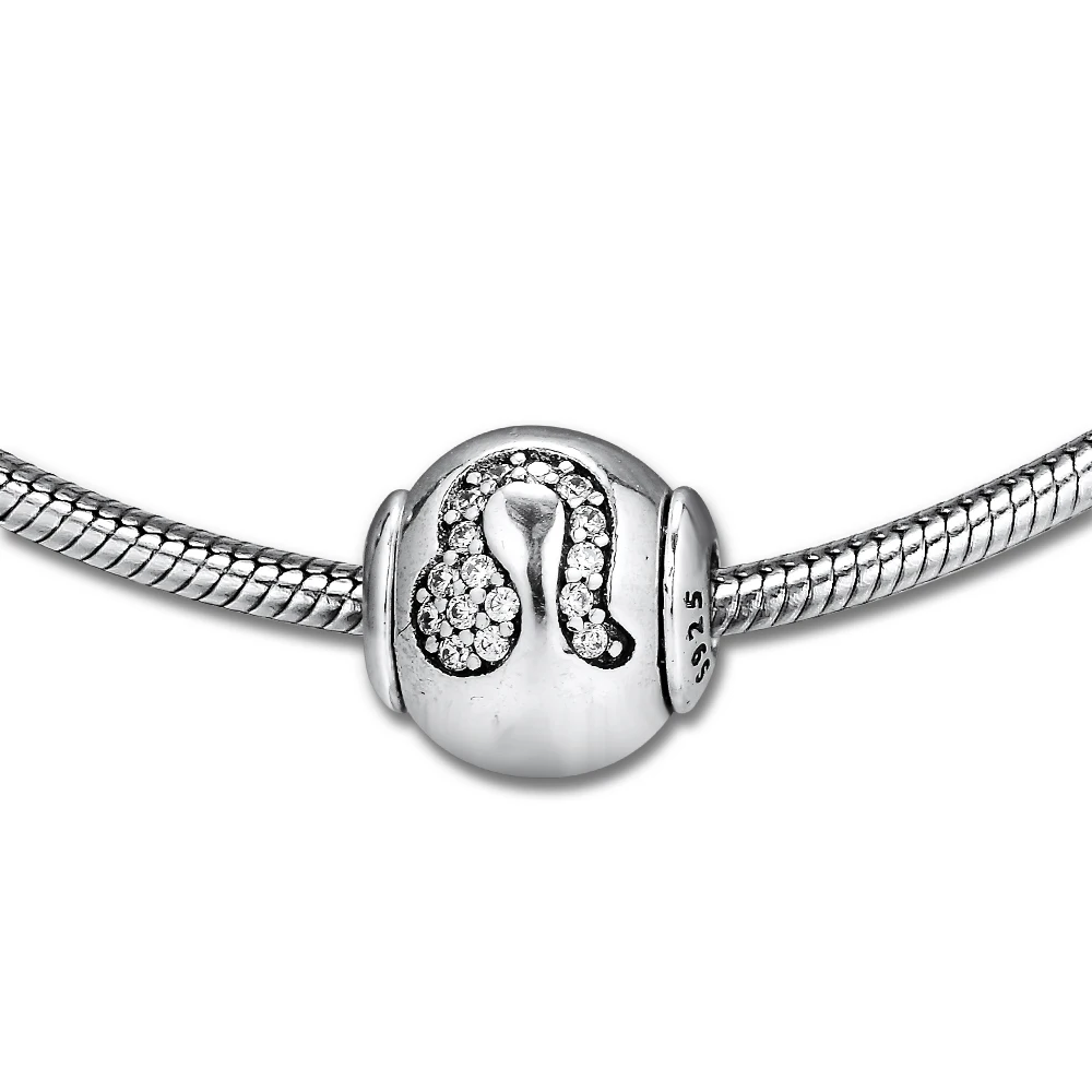 Бусины Leo с прозрачным кубическим цирконием подходят для браслетов Pandora Essence