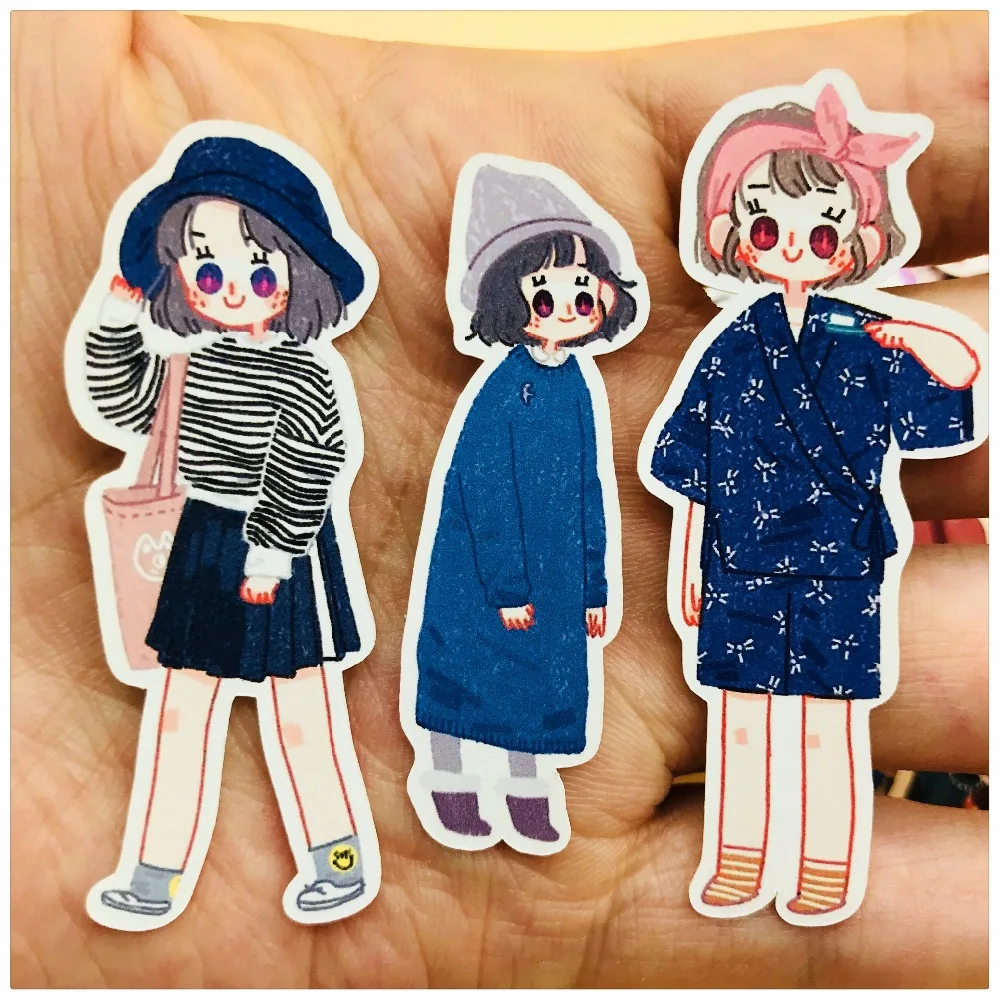 33PCS Cartoon Girl Sticker DIY Scrapbooking Album journal Diary Happy Planner week Decoration Stickers