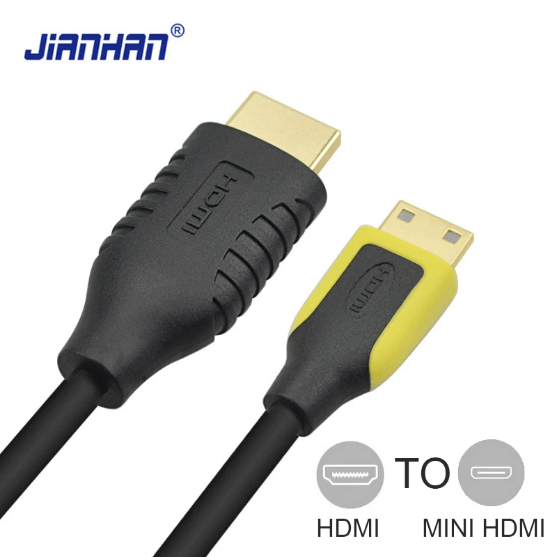 

JIANHAN High Speed HDMI to Mini HDMI Male-Male HDMI Plug Cable 1080p 3D 1.4 Version for Tablets DVD Computer PC HDTV Projector