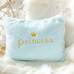 Blue long pillow Модные подушки в форме короны, звезды, сердца, Луны, облаков, полностью набитые плюшем, декоративная шаровая подушка с надписью, реквизит для девочек, кремовый, розовый, синий - Цвет: Blue long pillow