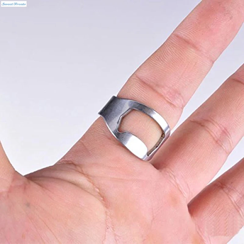 Подсластители 2 шт нержавеющая сталь палец кольцо открывалка для бутылок Бар