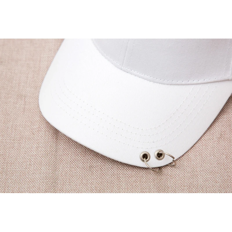 Бейсболка с металлическим кольцом для мужчин и женщин однотонная хлопковая