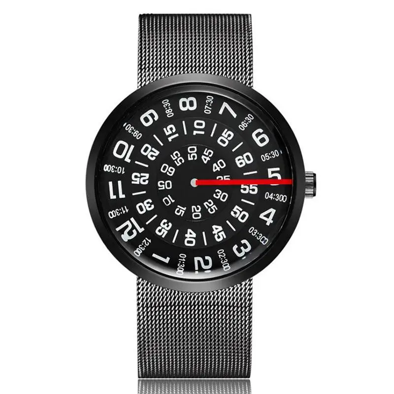 Модные уникальные мужские часы черные/Серебристые кварцевые наручные с