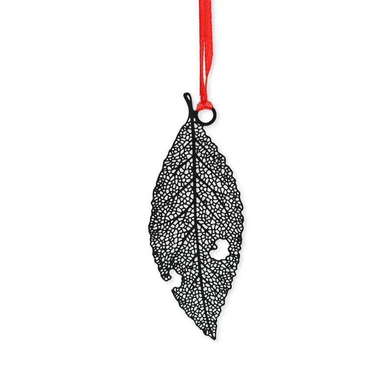 Винтажные черные металлические закладки для книг 5 шт. перо лист птица роза