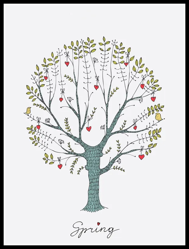 Постмодерн простой рисунок дерева и воздушный шар картина маслом поп-стены Книги