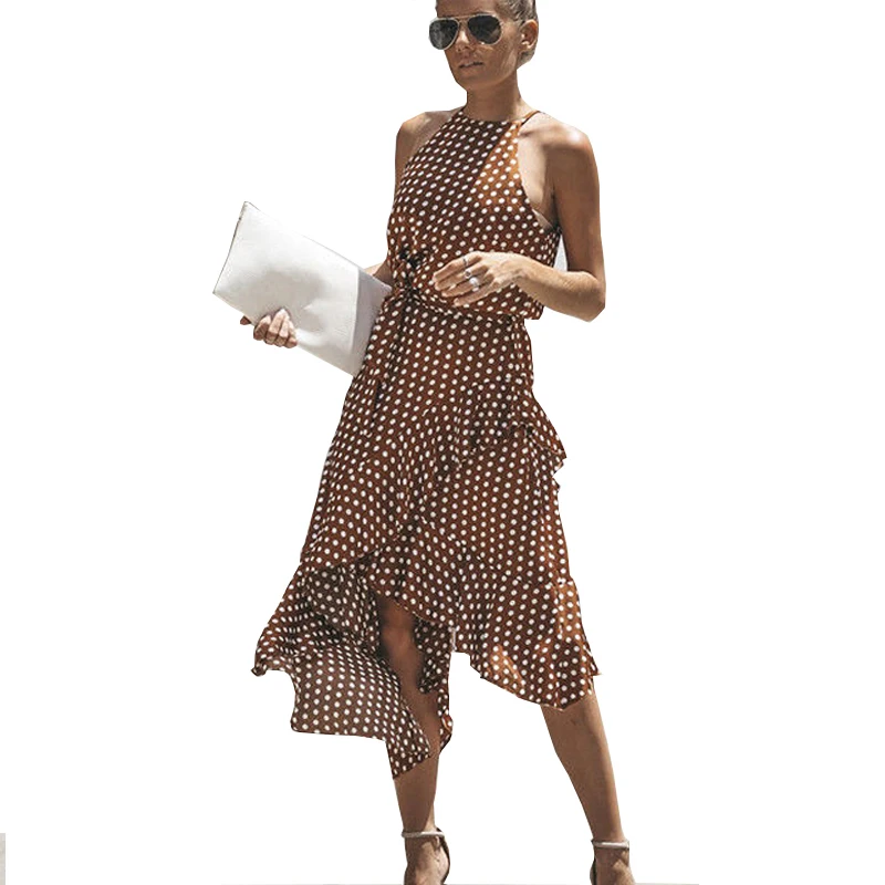 Винтажное богемное женское платье Летний сарафан без рукавов модные Boho вечерние