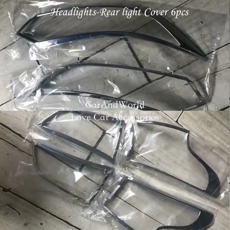 03 Head-Rear Light Для Nissan New Qashqai, головной светильник s, задний светильник, крышка, задний светильник s, рамка для лампы, АБС-пластик, хромированные аксессуары для автомобиля - Цвет: 03 Head-Rear Light