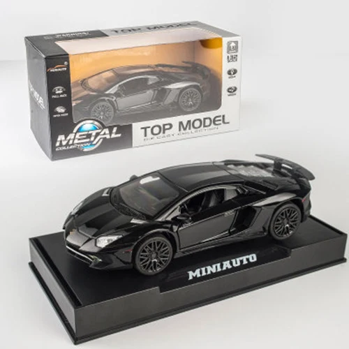 KIDAMI 1:32 Aventador 750-4 литая под давлением модель автомобиля с оттягивающейся спинкой игрушечные машинки подарки игрушки для детей моделирование oyuncak siku - Цвет: Black