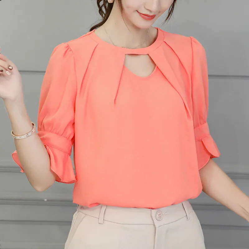 Новые женские рубашки блузки 2019 корейская весна лето модные розовые белые