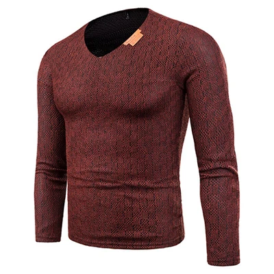 Бургундия Pull homme размера плюс 6XL БОЛЬШОЙ РАЗМЕР s лоскутный пуловер с v-образным вырезом шерстяной мужской свитер - Цвет: Бургундия