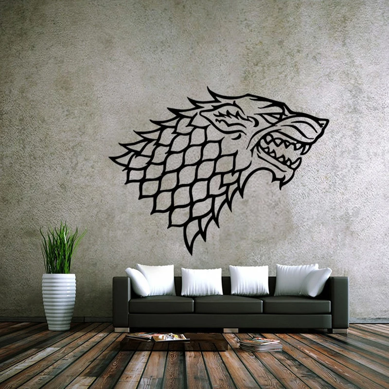 Наклейка на стену с эмблемой дома Старка для семьи Direwolf Настенная спальни