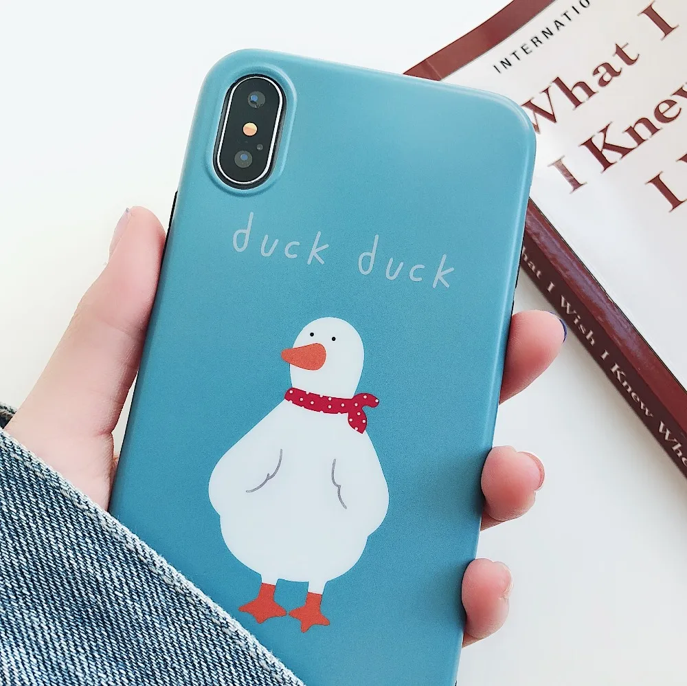 Hazy Beauty для чехла iPhone X XS XR MAX - роскошный мягкий чехол с узором в виде мультяшной утки для iPhone 6S 6 7plus 8 8plus.