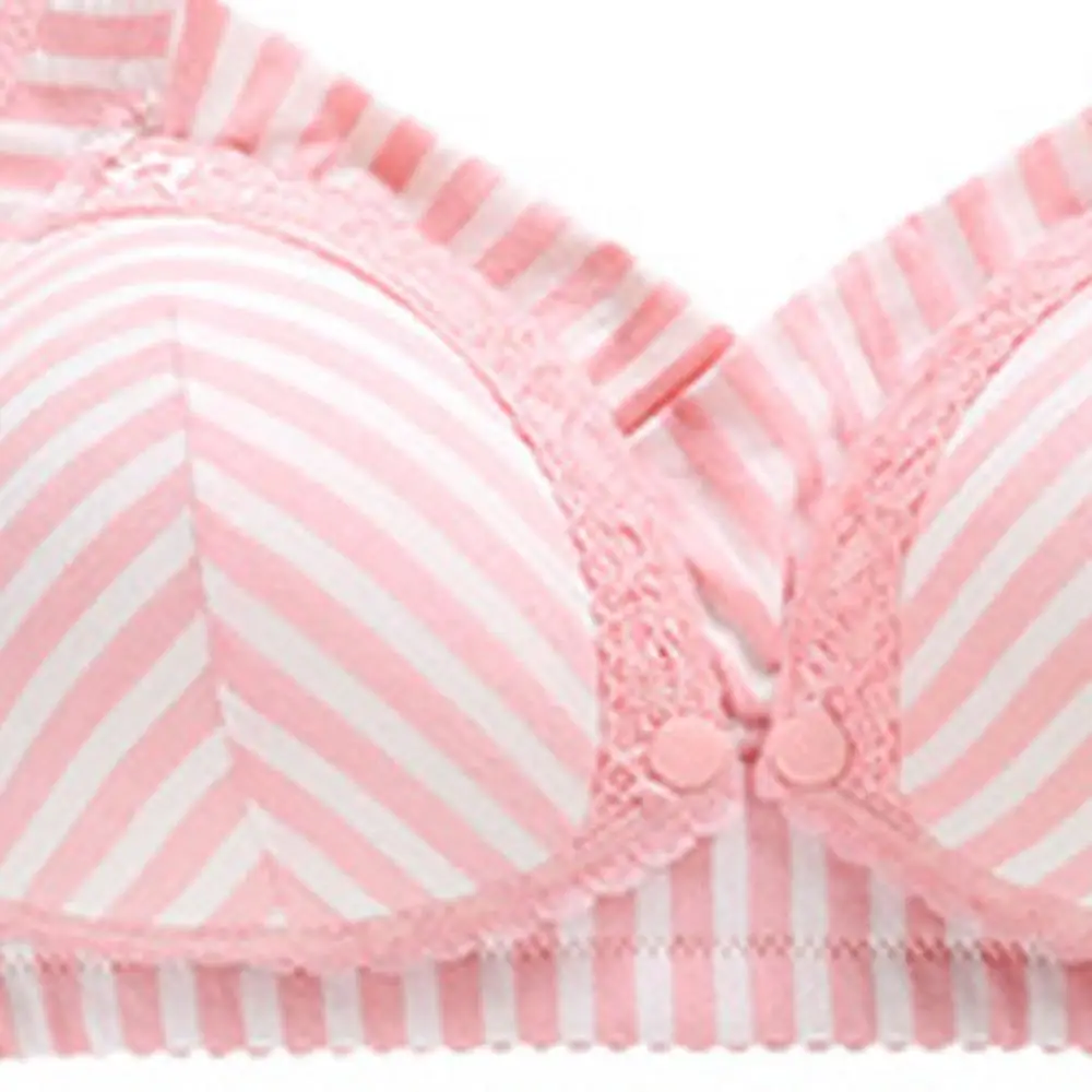 Woman Fashion Striped able push up bra Pure Cotton Comfortable Ventilation Sexy Lace Seamless Underwear bras for women linge BR3