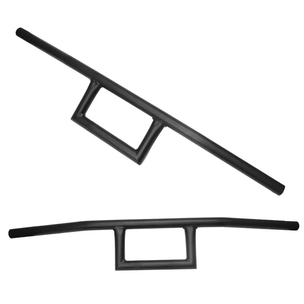 7/8" 22MM Black Iron Motorcycle Cafe Racer Window Bars Handlebars Wide For Harley Suzuki Yamaha Ducati Honda 125 Chopper Bobber