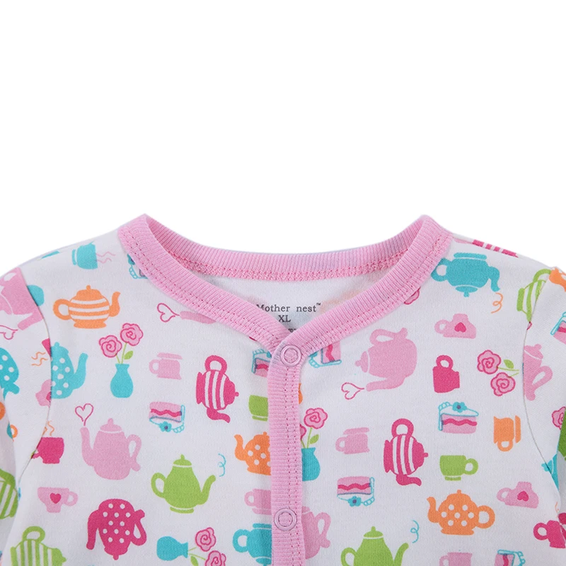 2 PCS / серия Новорожденного ребенка Девочки Одежда Cute Pink Хлопок Rompers младенца