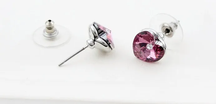 SHDEDE кристалл Swarovski сердце кулон ожерелье серьги гвоздики Свадебные вечерние Ювелирные наборы Подарки для женщин-4351