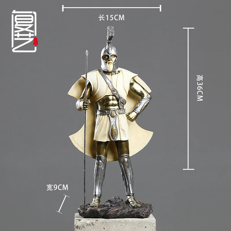 Sparta A Винтажная римская Скульптура солдата, греческая мифологическая фигура, ретро декоративная статуя, средневековая доспехи, статуя Божья статуя, полимерная кукла, Декор - Цвет: Sparta A
