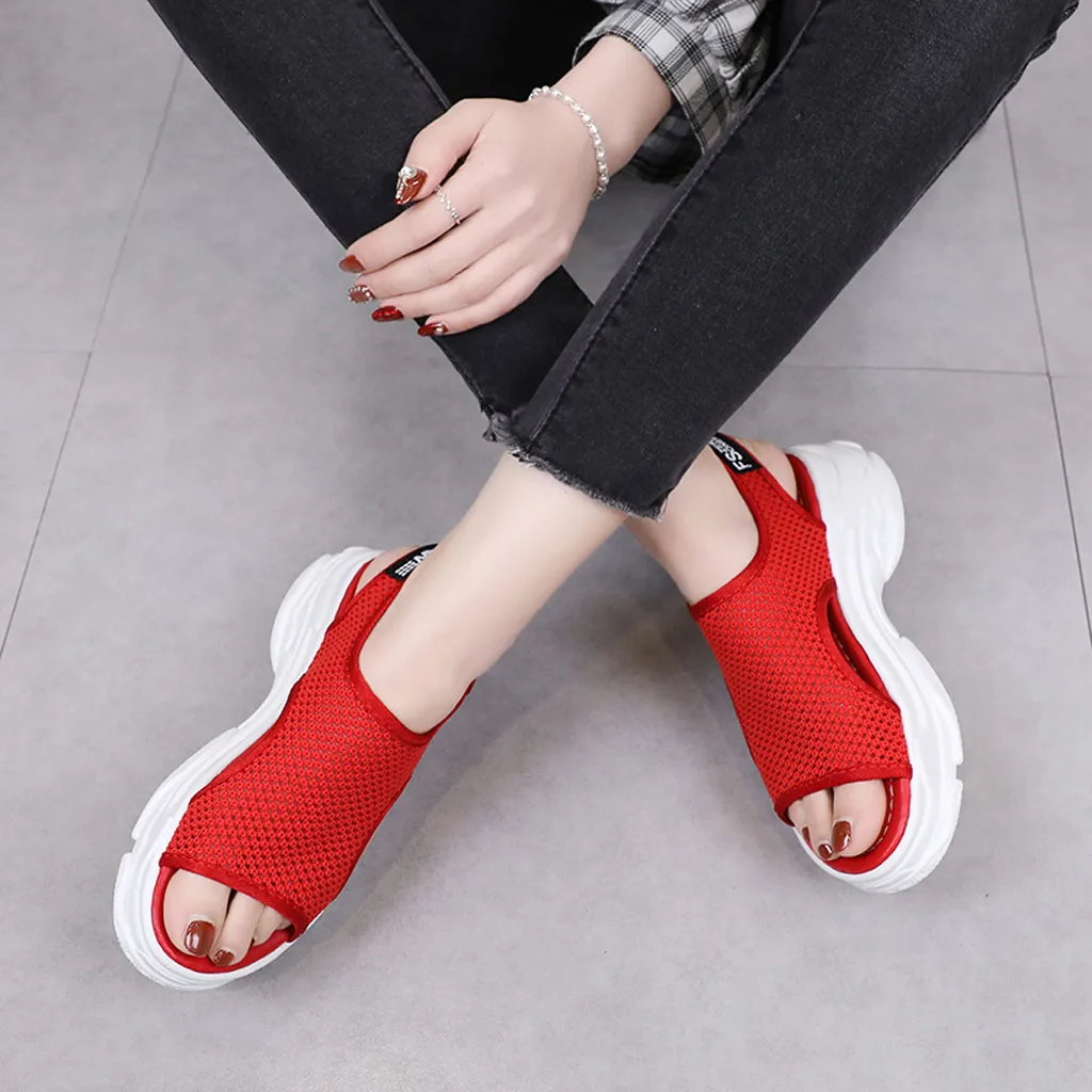 SAGACE женские повседневные дышащие сандалии на плоской подошве с рифленой