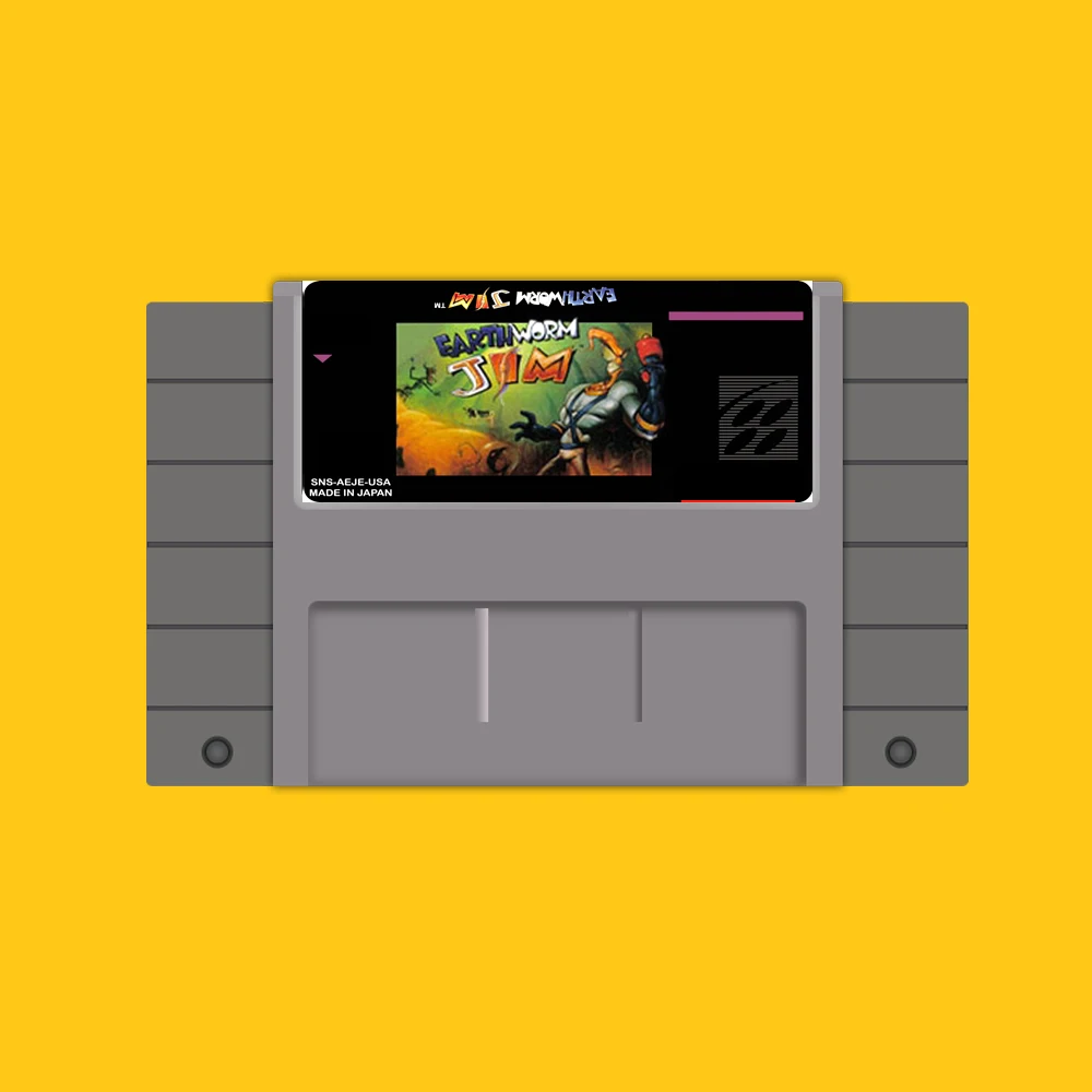 Earthworm Джим 46 Булавки 16 бит серый карточная игра для США NTSC игры