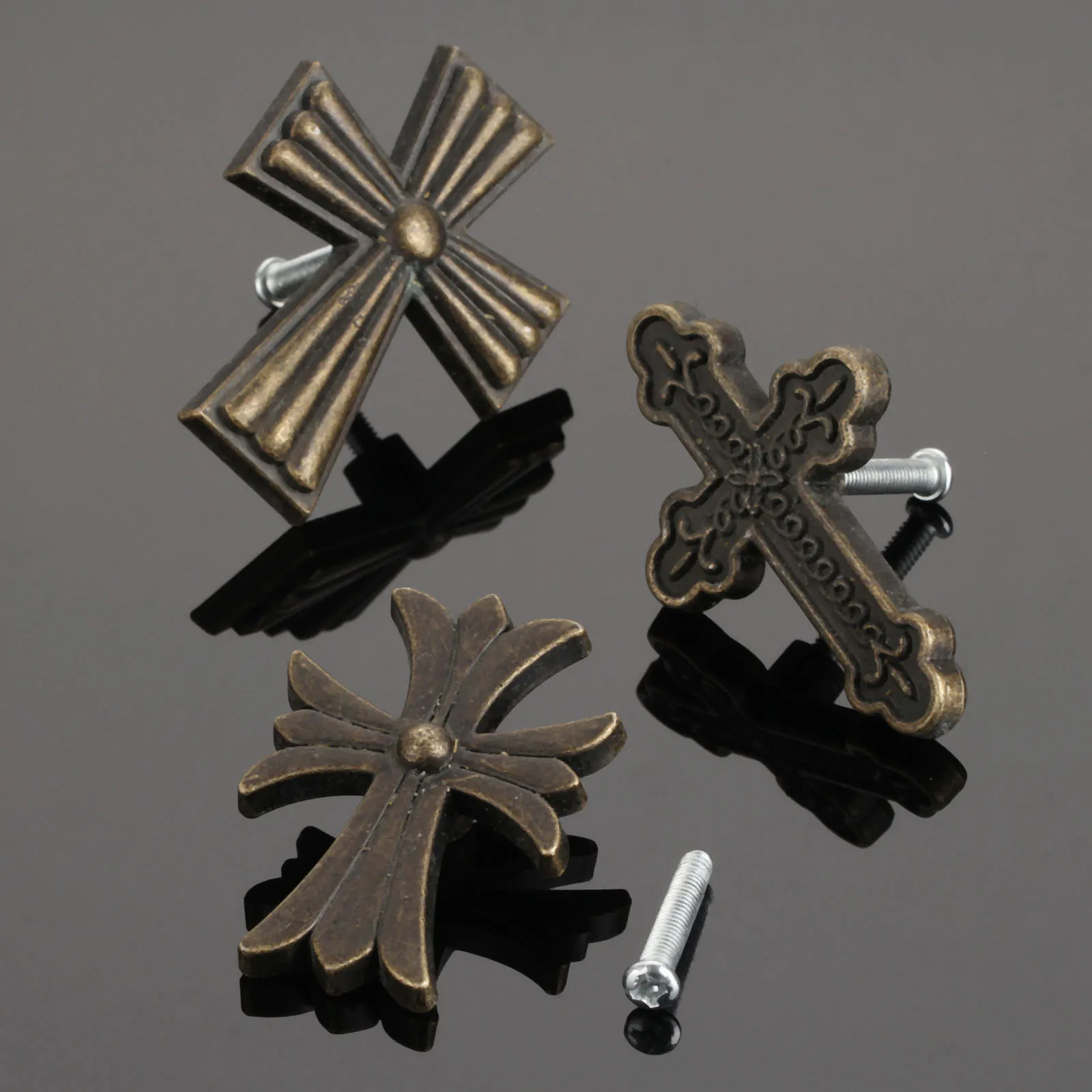 1 шт. мебель обрабатывает антикварную бронзу поперечный шкаф для дверей шкафа