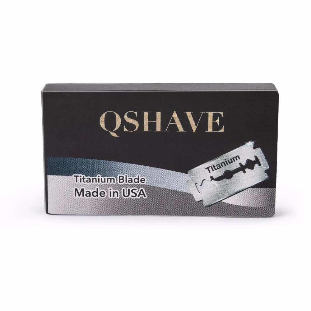 Фото Бритвенное лезвие Qshave IT с двойным лезвием, Классическая бритва с прямым лезвием, титановое лезвие, Сделано в США, 5 лезвий №4