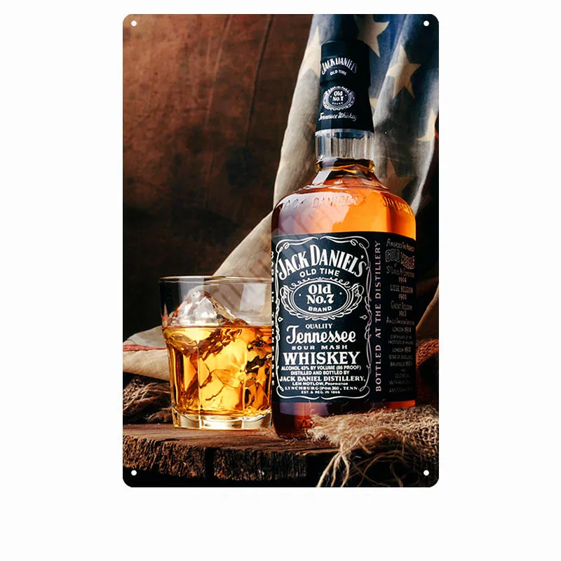 J Jack Wine Whiskey винтажная металлическая жестяная вывеска для паба, бара, казино, домашний декор, пивная рекламная тарелка, постер, Настенная художественная наклейка N277 - Цвет: J