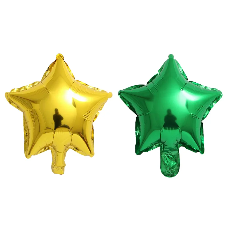 gold green 10 шт 10 дюймов пятиконечная звезда фольгированный шар для душа ребенка детский день рождения вечеринка Свадьба Декор поставки детские шары globos - Цвет: gold green