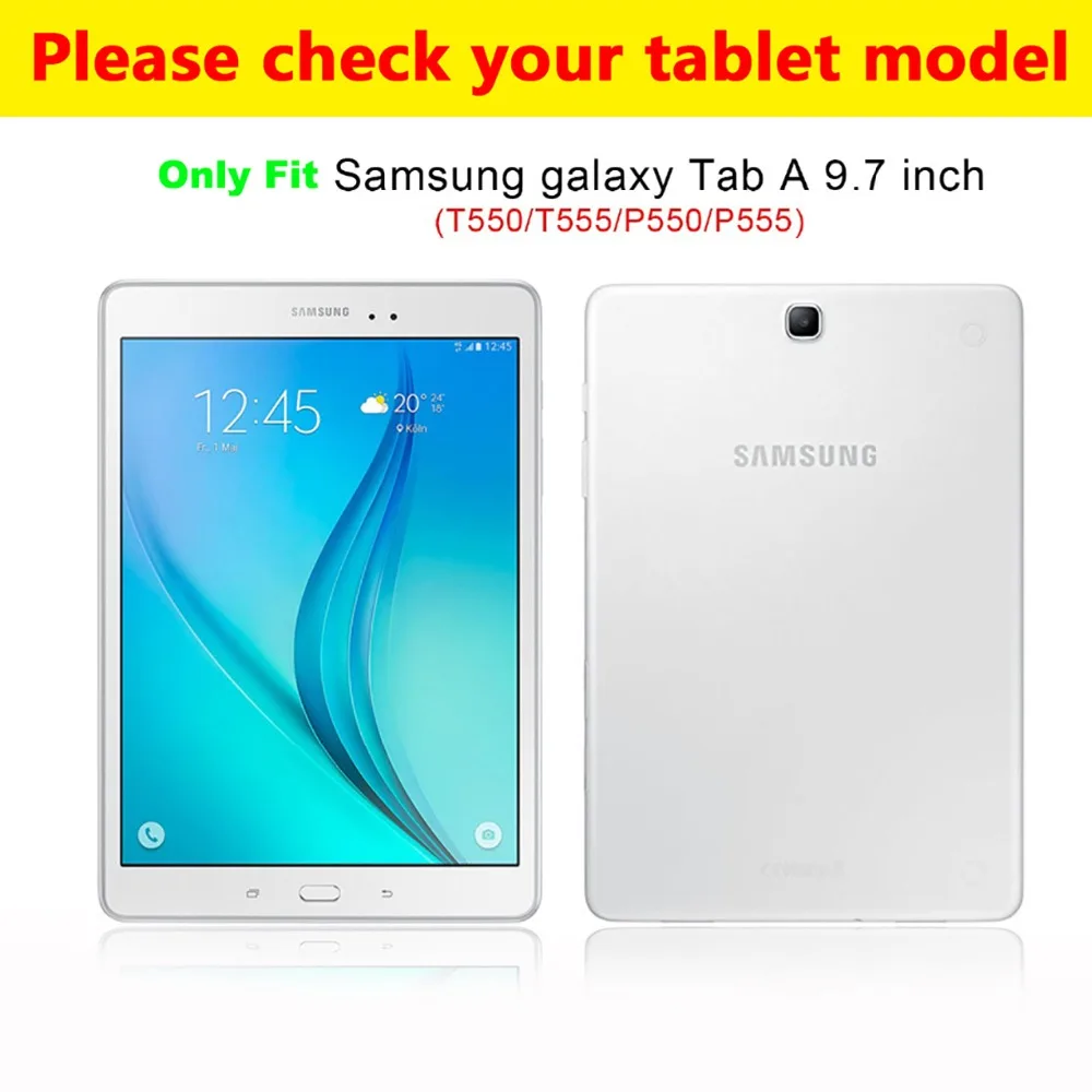 Стенд кожаный чехол для samsung Galaxy Tab A 9,7 дюймов SM-T550 SM-P550 SM-T555 SM-P555 планшет защитный Smart Cover+ стилус пленка