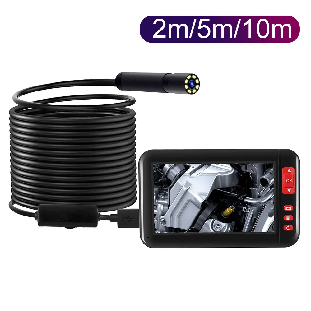 

8mm 1080p 8LED Endoscope 2/5/10M Waterproof Real-Time Video Ear Cleaning Tool Monitoring Inspection Photos Cable Inspection