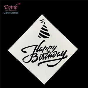 Пластиковая форма для выпечки Tiramisu с надписью на день рождения, цветочная форма для торта, трафарет, форма для выпечки, FQ4115