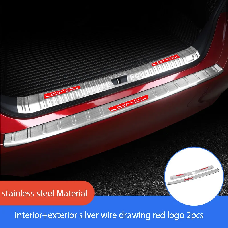 silver red logo 2pcs Задняя защитная накладка, специальная накладка багажника, Автомобильная модификация, защита, декоративная задняя коробка, педаль для Toyota AVALON - Цвет: silver red logo 2pcs