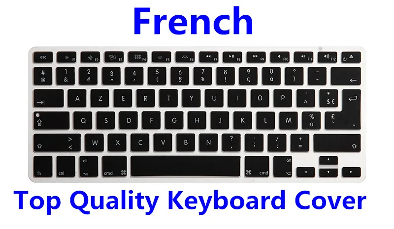 Чехол для клавиатуры французский AZERTY силиконовый 5 шт. Apple MacBook Pro Air Retina 13 15 17 UK EU US |