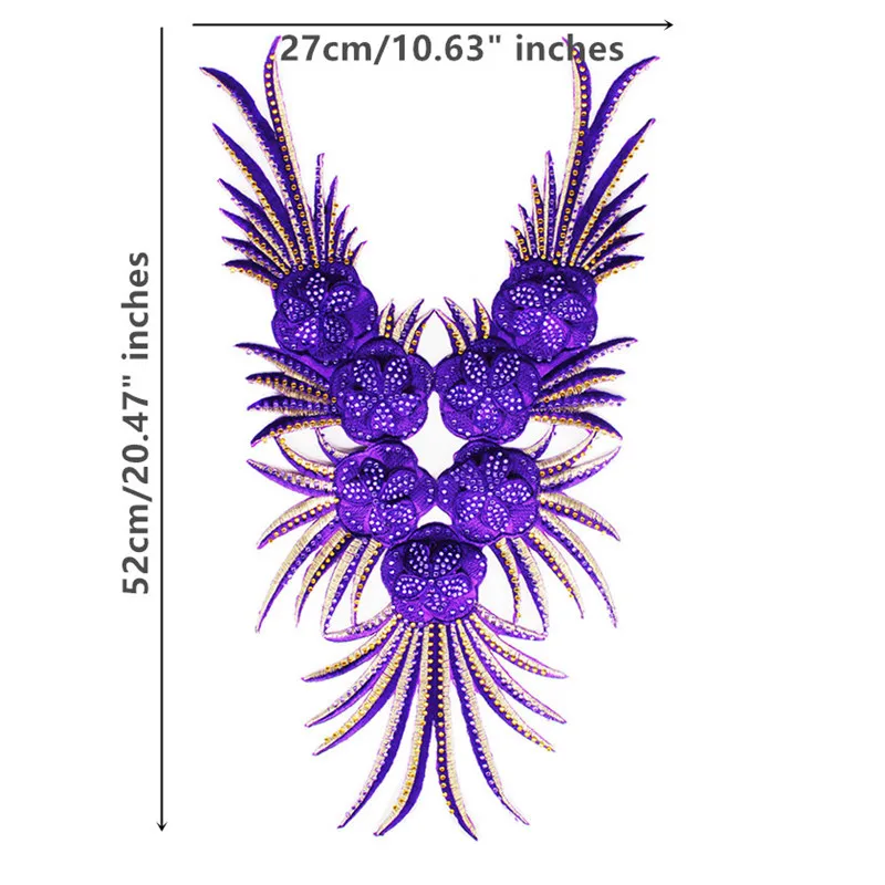 Кружевной воротник из 2 предметов украшенный бусинами и стразами патчи кружевной