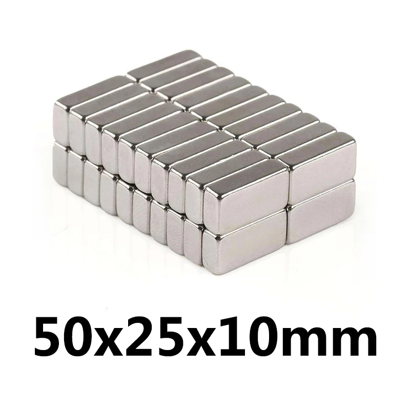 1 шт. 50x25x10 мощный редкоземельный блок NdFeB магнит 50 мм x 25 мм x 10 мм неодимовые N35 Магниты 50*25*10