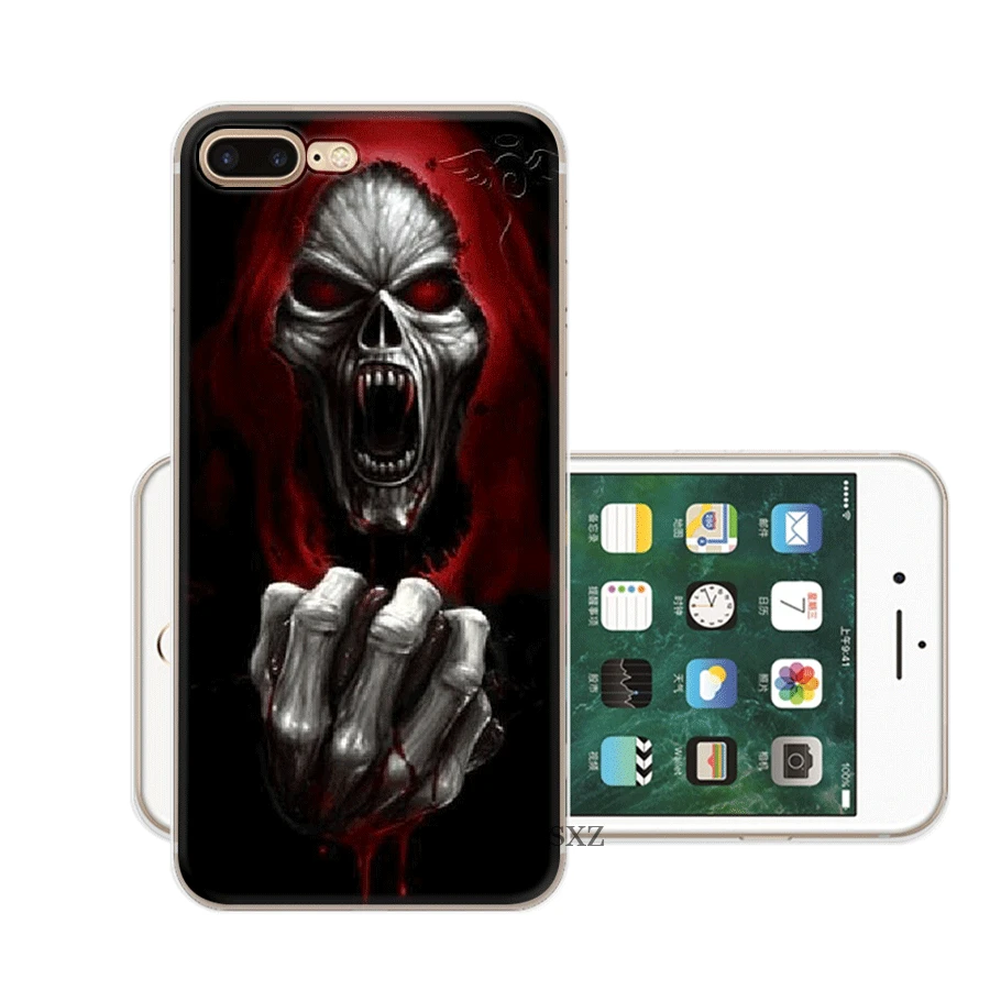 Чехол для мобильного телефона Жесткий iPhone 11 Pro X XR XS Max 6 6s 7 8 Plus 5 5S SE чехол Death Skull |