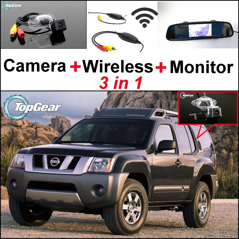 

3 in1 Rear View Special Camera + Wireless Receiver + Mirror Monitor Back Up Parking System For Nissan Roniz 2005~2015