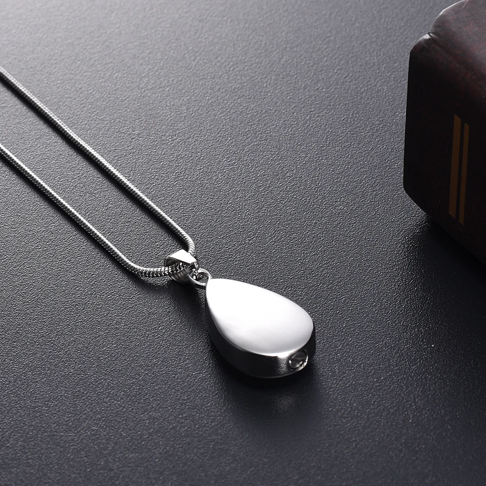 Ювелирные изделия для кремации в форме капли воды гравировка из нержавеющей