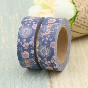 Лента декоративная с принтом единорога, кактуса, лисы, 15 мм х 10 м, Маскировочные наклейки