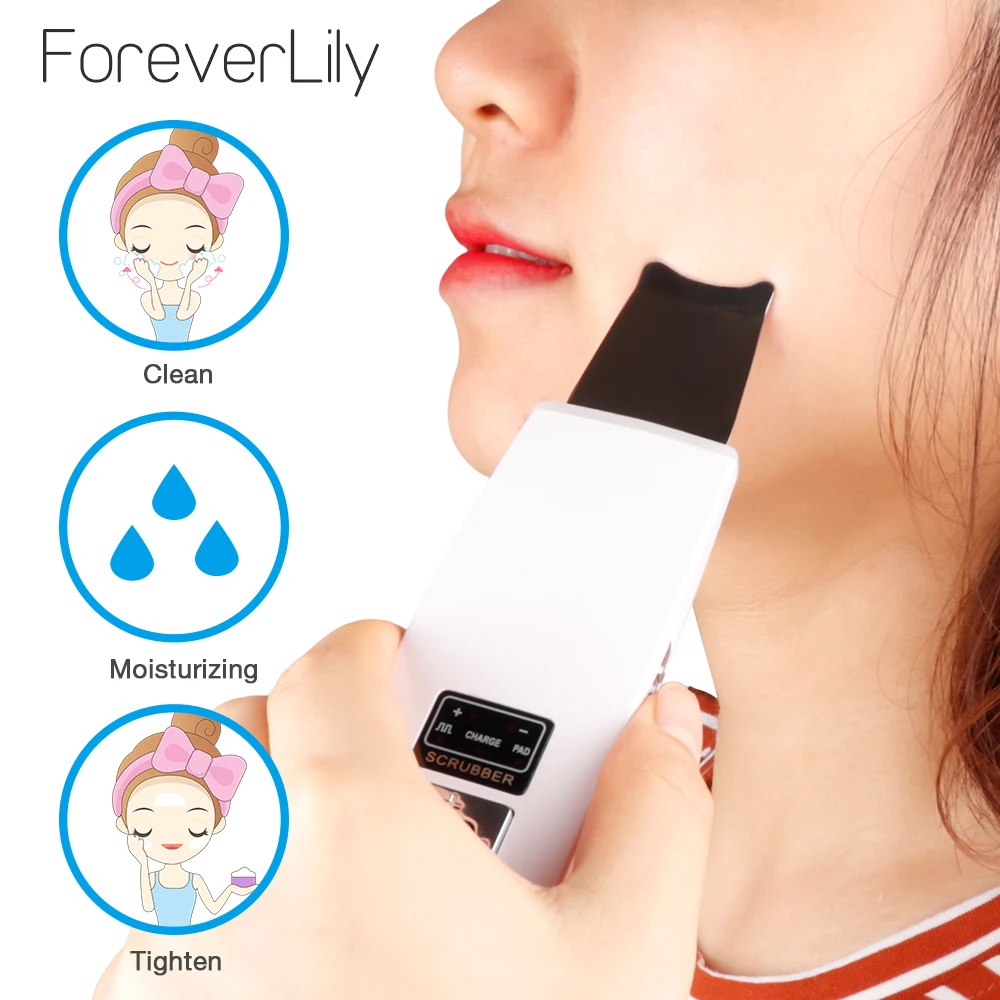 Перезаряжаемый ультразвуковой скребок для кожи лица Очиститель омертвевшей