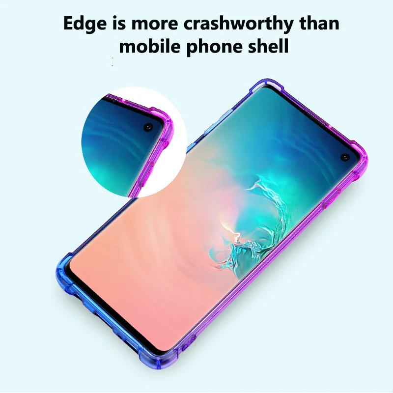Градиентный силиконовый мягкий чехол из ТПУ для Samsung galaxy S10 plus защитный телефона +
