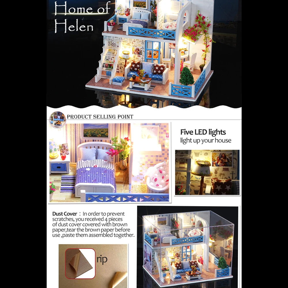 Ручная работа Кукольный дом мебель 3D деревянная миниатюра Сделай Сам