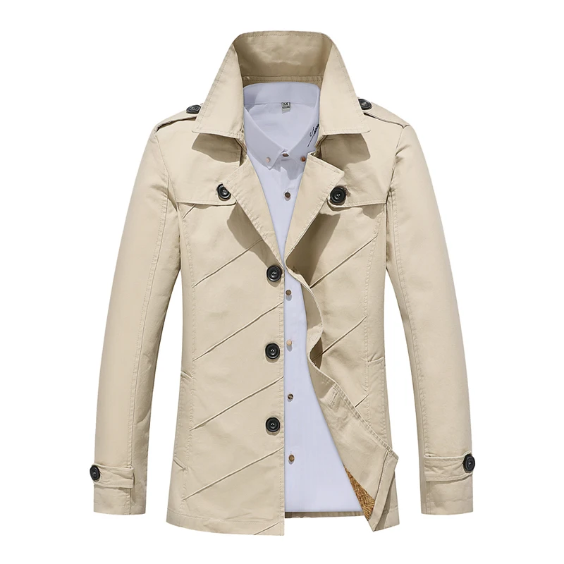 

New Spring Autumn Men Smart Casual Jackets Outwear Coats Men Cotton Long Coats Suit Jackets Size 4XL