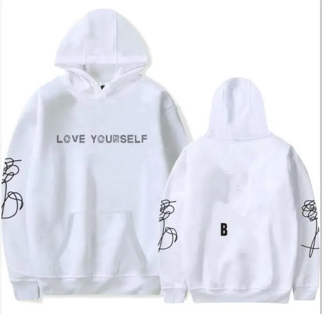 White Black Logo Женские толстовки с капюшоном LOVE - Цвет: White Black Logo