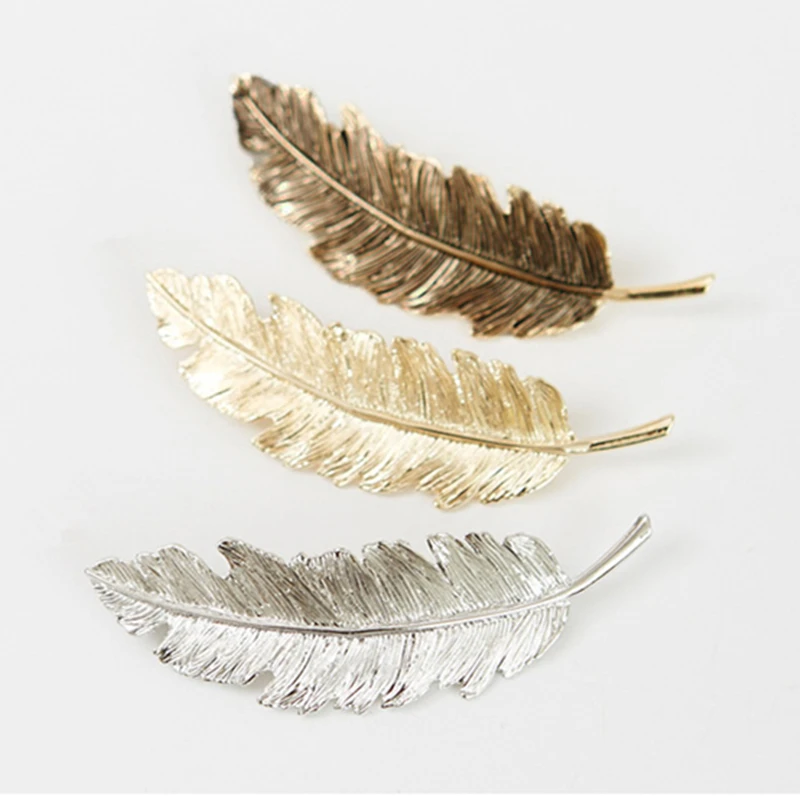 Новые модные изысканные заколки для волос женщин и девушек в форме листа из