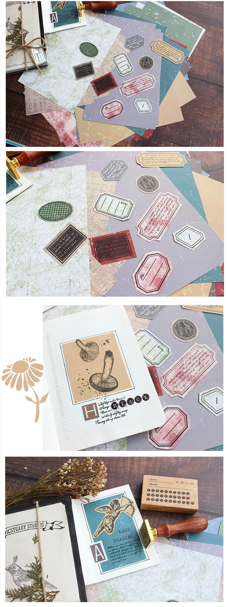 moodtape. Colourless non-sticky material paper background collage underneath gift wrapping seal hand tear DIY hand account