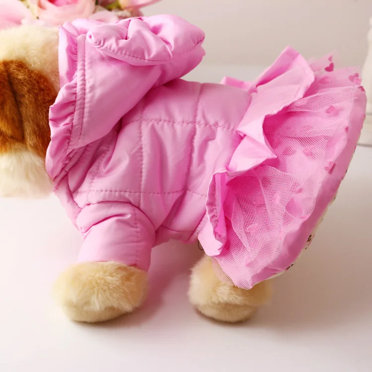 Милый розовый собака щенок роскошное платье принцессы с юбкой пачкой бантом